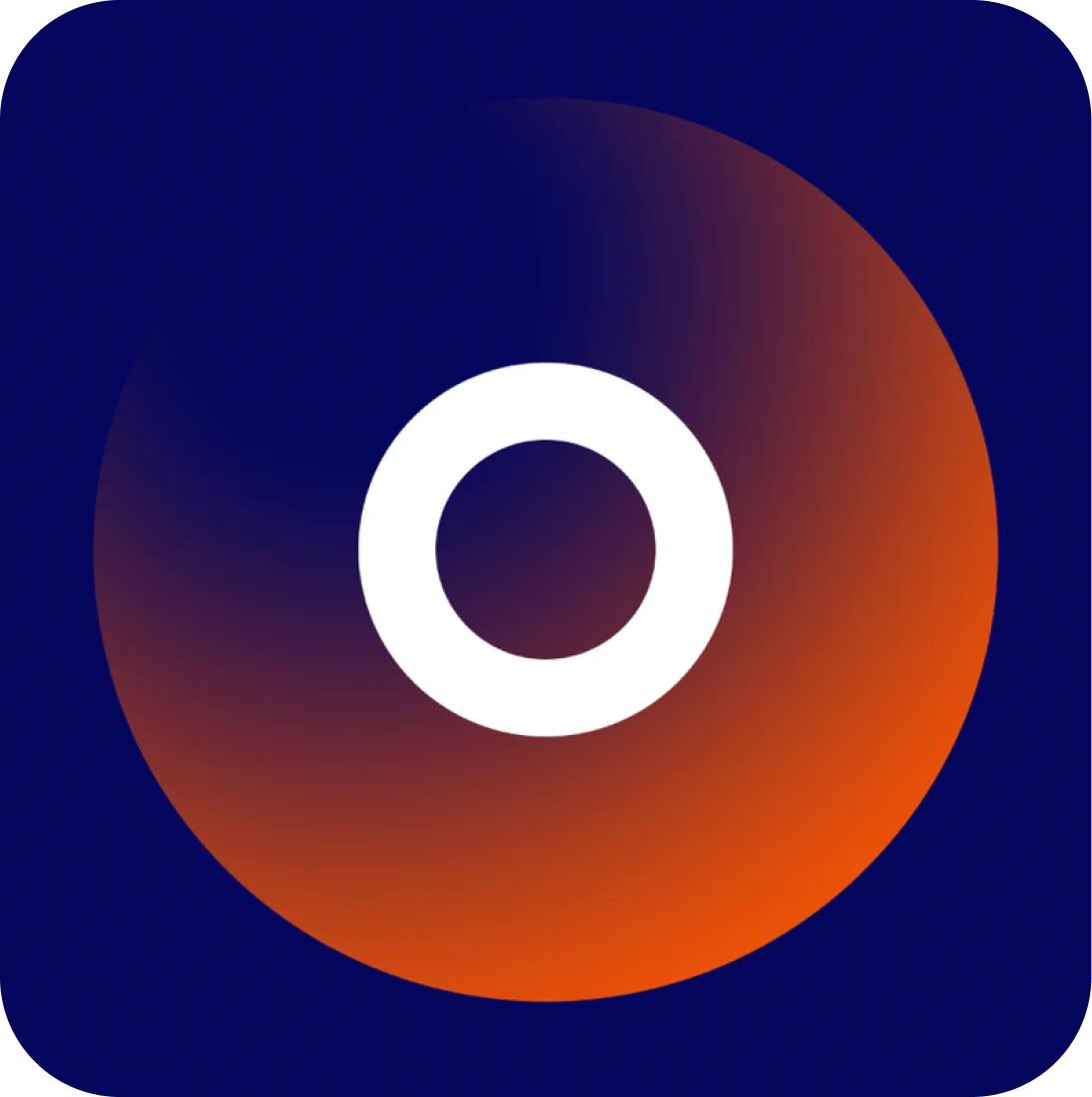 App-Icon mit weißem Ring auf blau-orangem Verlauf